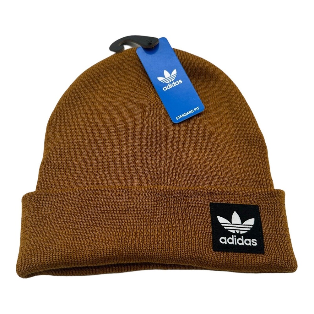 NWT‎ Adidas Standard Fit Grove Cuffed Beige Knit Beanie Hat Cap Winter OSFA
